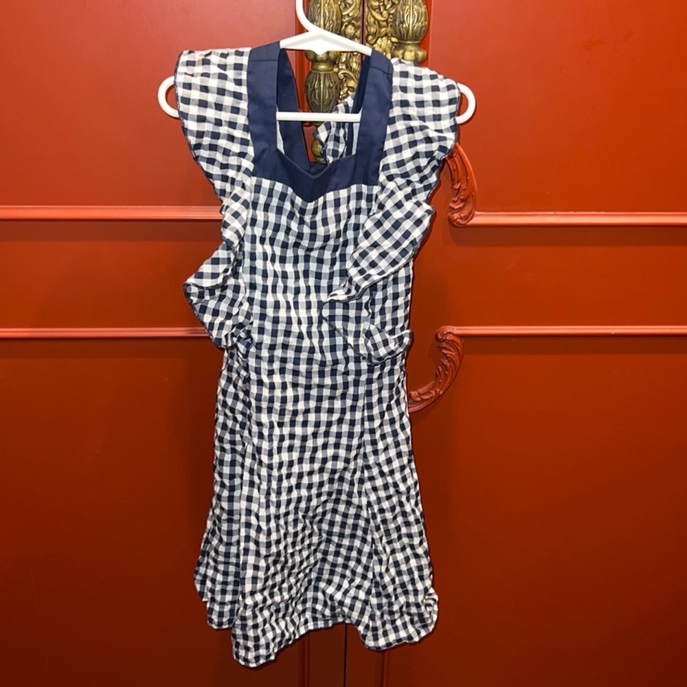 Girls Navy Blue Gigham Dress BCBG